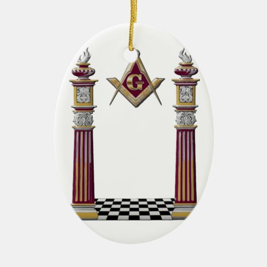 Masonic Pillars Keramisch Ornament (Voorkant)