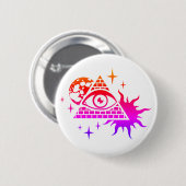 Masonic piramide en het oog ronde button 5,7 cm (Voorkant /achterkant)
