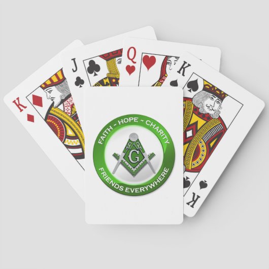 Masonic Playing Cards Green Pokerkaarten (Achterkant)