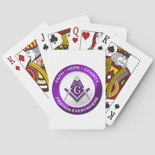 Masonic Playing Cards Purple Pokerkaarten (Achterkant)