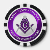 Masonic Poker Chip Purple (Voorkant)