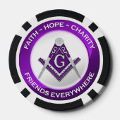 Masonic Poker Chip Purple (Achterkant)