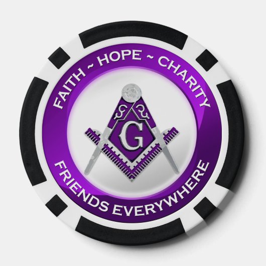 Masonic Poker Chip Purple (Achterkant)
