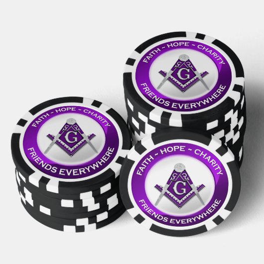 Masonic Poker Chip Purple (Opstapeling)