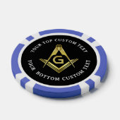 Masonic Poker Chips | Gold Square en Compass (Enkel)