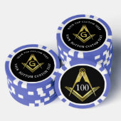 Masonic Poker Chips | Gold Square en Compass (Opstapeling)