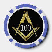 Masonic Poker Chips | Gold Square en Compass (Achterkant)
