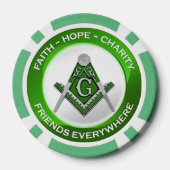 Masonic Poker Chips Green (Achterkant)