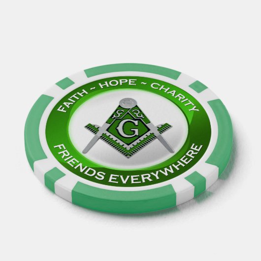 Masonic Poker Chips Green (Enkel)