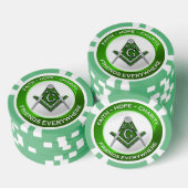 Masonic Poker Chips Green (Opstapeling)