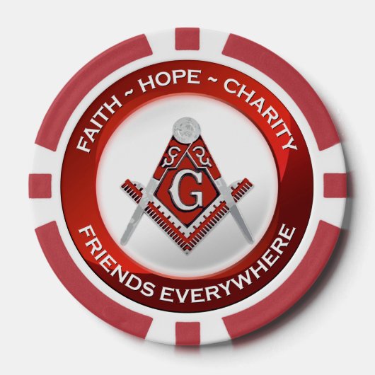 Masonic Poker Chips Red (Voorkant)