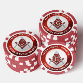 Masonic Poker Chips Red (Opstapeling)