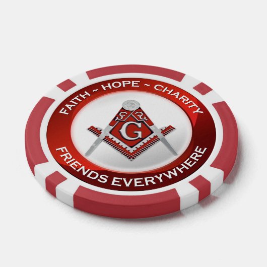 Masonic Poker Chips Red (Enkel)