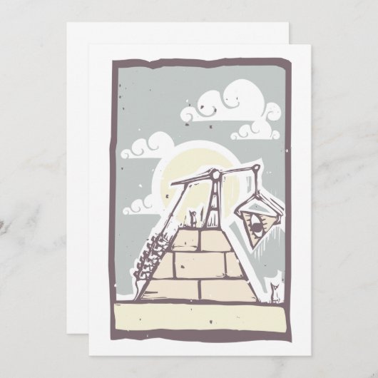 Masonic Pyramid-uitnodigingen Kaart (Voorkant / Achterkant)