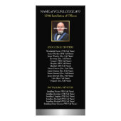 Masonic Rack Card-Sjabloon | Zwart, goud en zilver Reclamekaart (Achterkant)