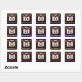 Masonic Regalia van de Orde van Turijn Vierkante Sticker (Vel)