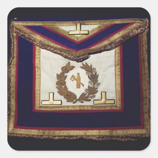 Masonic Regalia van de Orde van Turijn Vierkante Sticker (Voorkant)