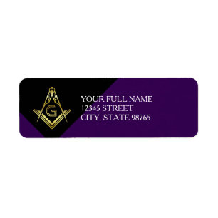 Masonic Return Address Labels   Paars en goud
