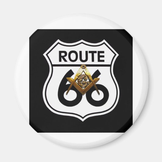 Masonic Route 66 Schild Magneet (Voorkant)