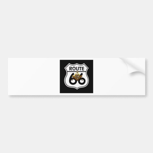 Masonic Route 66 Shield Bumpersticker (Voorkant)