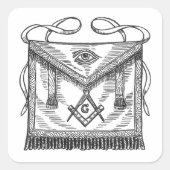 Masonic Schort Vierkante Sticker (Voorkant)