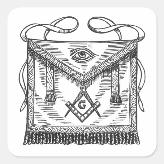 Masonic Schort Vierkante Sticker (Voorkant)