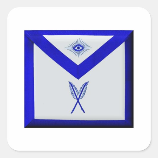 Masonic Secretary Schort Vierkante Sticker (Voorkant)