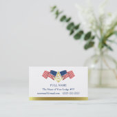 Masonic-sjabloon voor visitekaartjes | Amerikaanse (Staand voorkant)