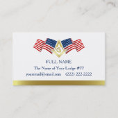 Masonic-sjabloon voor visitekaartjes | Amerikaanse (Voorkant)