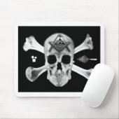 Masonic Skull & Botten, Square and Compass, Trowel Muismat (Met muis)