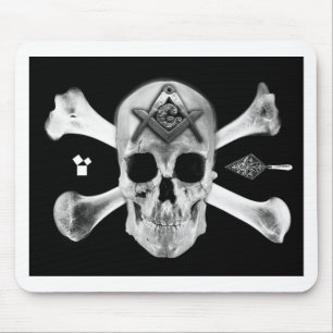 Masonic Skull & Botten, Square and Compass, Trowel Muismat