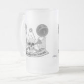 Masonic Skull en Crossbones Matglas Bierpul (Voorkant links)