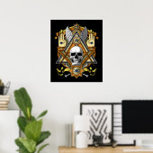 Masonic Skull Poster (Thuiskantoor)