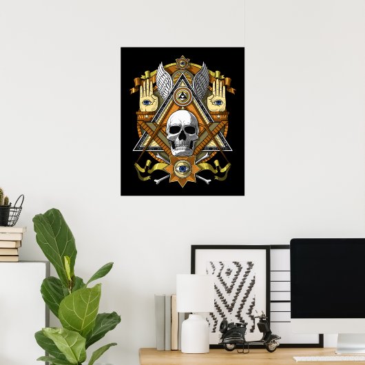 Masonic Skull Poster (Thuiskantoor)