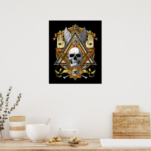 Masonic Skull Poster (Keuken)