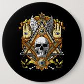 Masonic Skull Ronde Button 6,0 Cm (Voorkant)