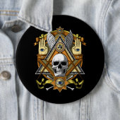 Masonic Skull Ronde Button 6,0 Cm (In situ)