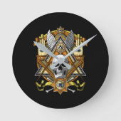 Masonic Skull Ronde Klok (Voorkant)