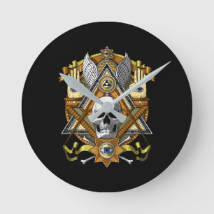 Masonic Skull Ronde Klok