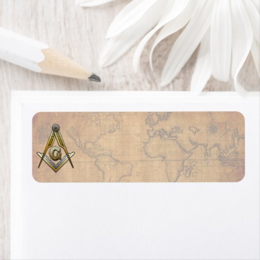 Masonic Square and Compass Etiket (Insitu)