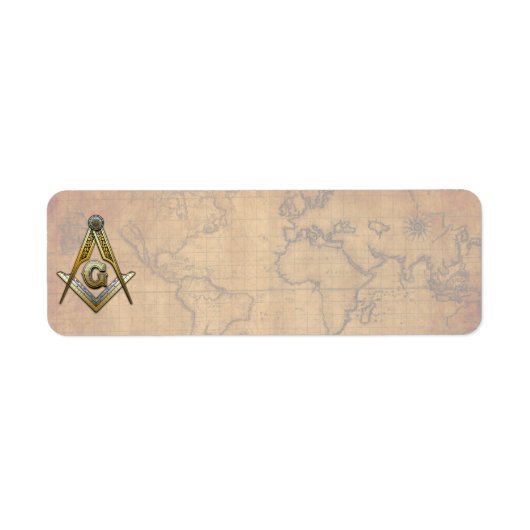Masonic Square and Compass Etiket (Voorkant)