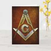 Masonic Square and Compass Kaart (Gele Bloem)