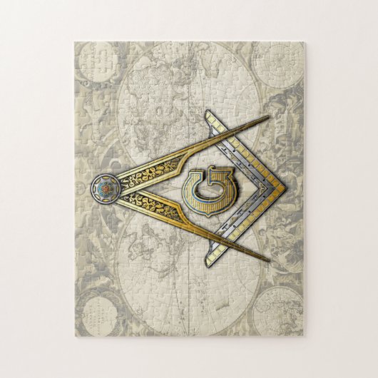 Masonic Square and Compass Legpuzzel (Verticaal)