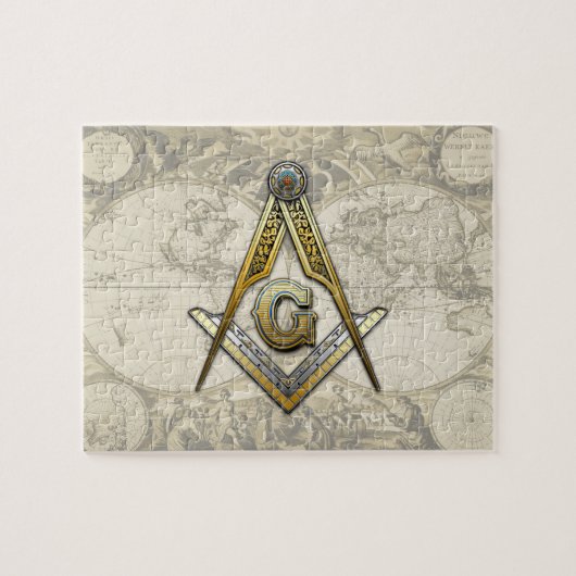 Masonic Square and Compass Legpuzzel (Horizontaal)