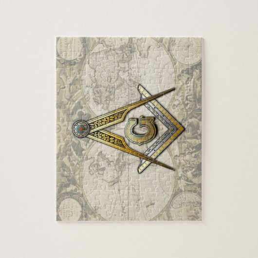 Masonic Square and Compass Legpuzzel (Verticaal)