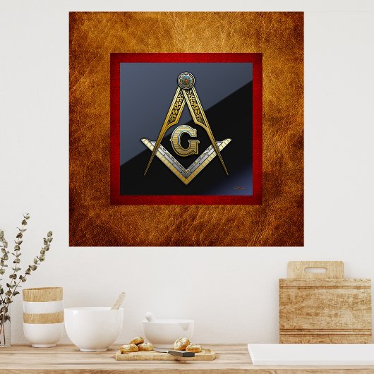 Masonic Square and Compass Poster (Keuken)