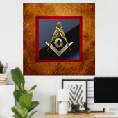 Masonic Square and Compass Poster (Thuiskantoor)