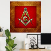 Masonic Square and Compass Poster (Thuiskantoor)
