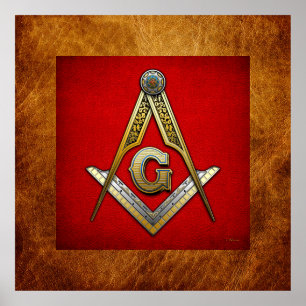 Masonic Square and Compass Poster