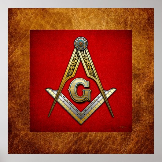 Masonic Square and Compass Poster (Voorkant)